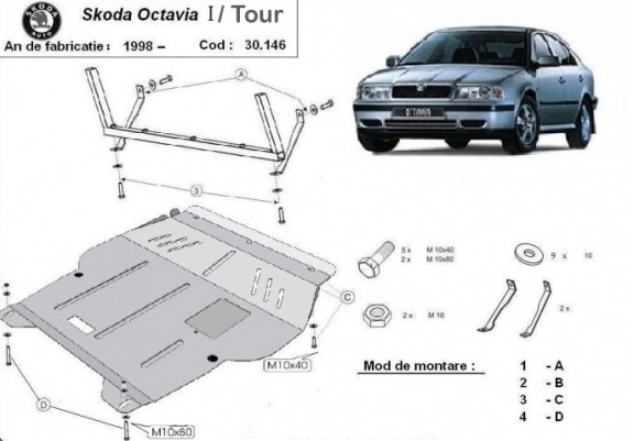 Scut motor metalic Skoda Octavia Tour