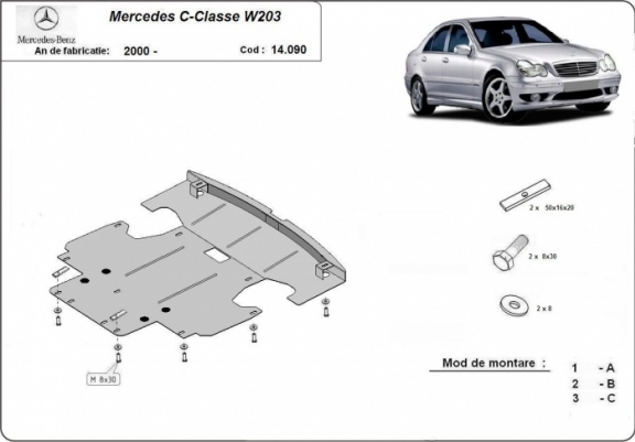 Scut motor metalic Mercedes C-Classe - W203