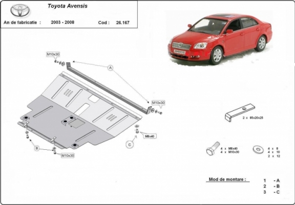 Scut motor metalic Toyota Avensis