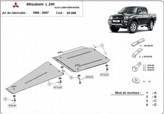 Scut cutie de viteză și diferențial Mitsubishi L