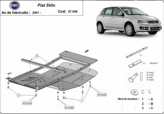 Scut motor metalic Fiat Stilo