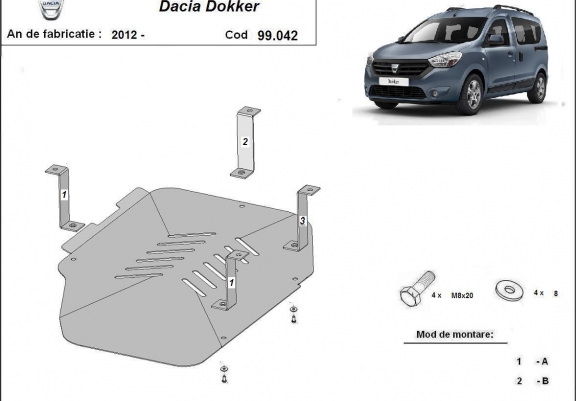 Scut rezervor Dacia Dokker