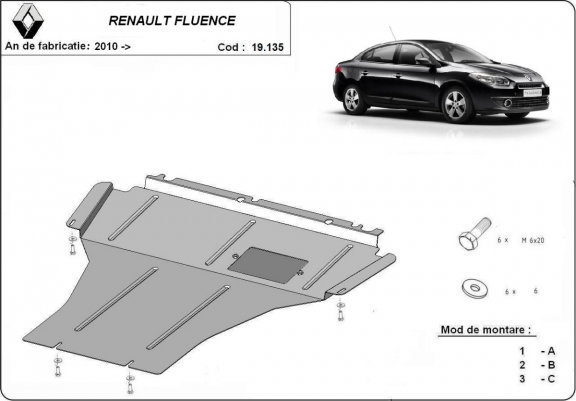 Scut motor metalic Renault Fluence