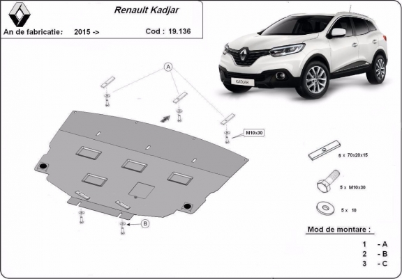 Scut motor metalic Renault Kadjar