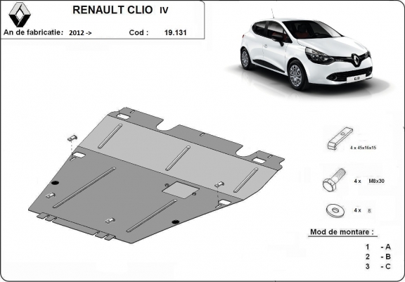 Scut motor metalic Renault Clio 4