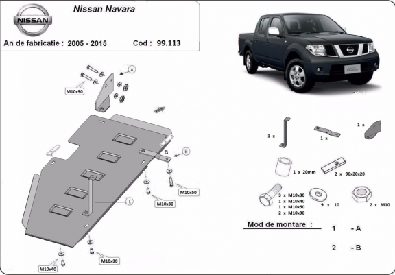 Scut rezervor Nissan Navara D40