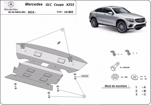 Scut motor metalic Mercedes GLC Coupe X253
