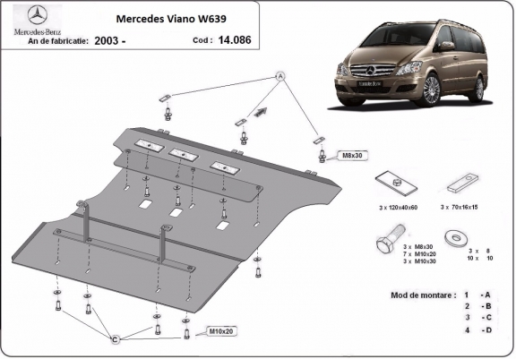 Scut motor metalic Mercedes Viano W639