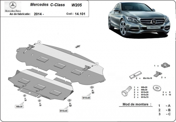 Scut motor metalic  Mercedes C-Class W205