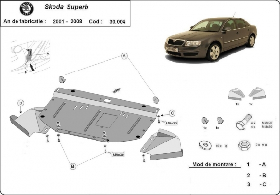 Scut motor metalic Skoda Superb