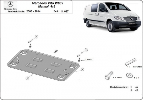 Scut motor metalic Mercedes Vito W639 - 2.2 D 4x2