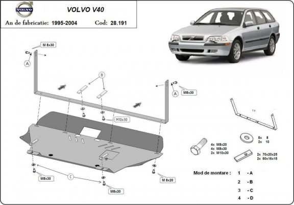 Scut motor metalic Volvo V40