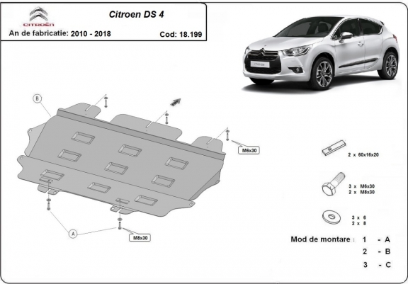 Scut motor metalic Citroen DS4