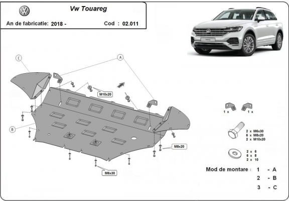 Scut motor metalic VW Touareg