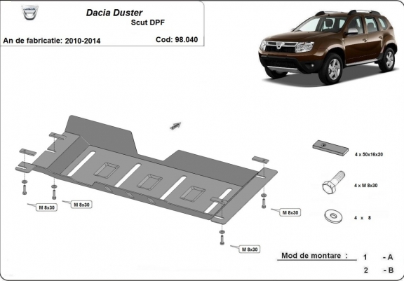 Scut filtru particule Dacia Duster