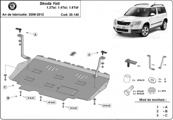 Scut motor metalic Skoda Yeti