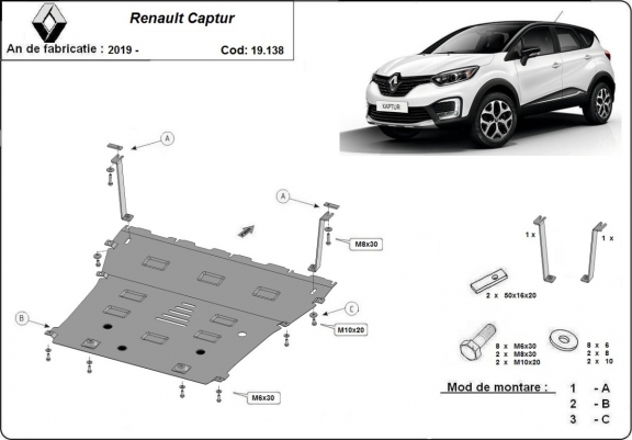 Scut motor metalic Renault Captur