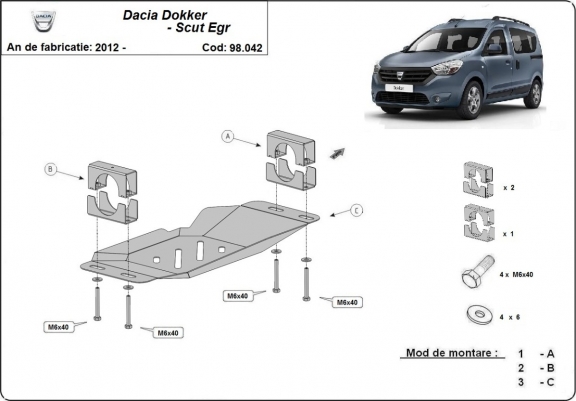 Scut Sistem Stop&GO, EGR Dacia Dokker
