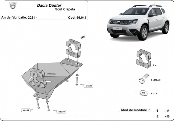 Scut clapeta EGR Dacia Duster