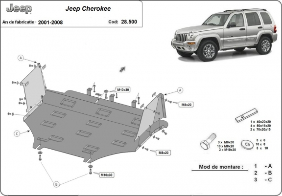 Scut motor Jeep Cherokee - KJ 