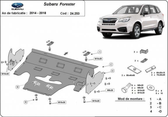 Scut motor metalic Subaru Forester 4