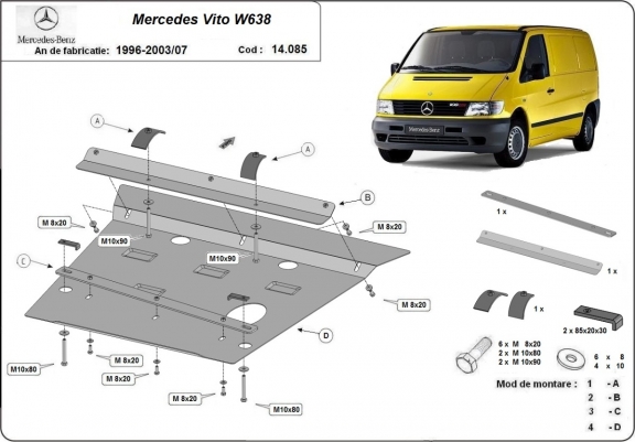 Scut motor metalic Mercedes Vito