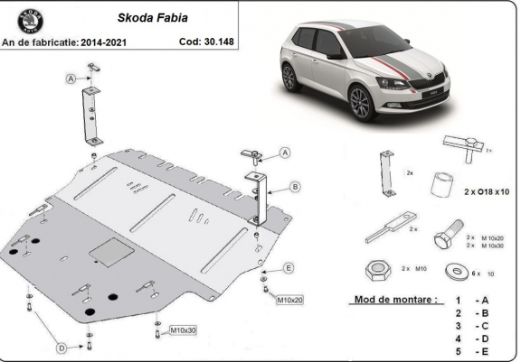 Scut motor metalic Skoda Fabia 3 - Diesel