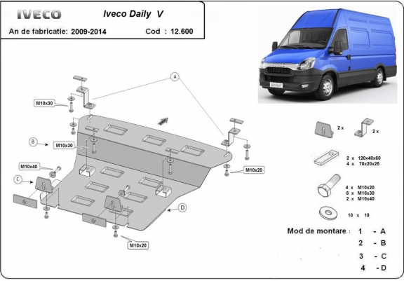 Scut motor metalic Iveco Daily 5