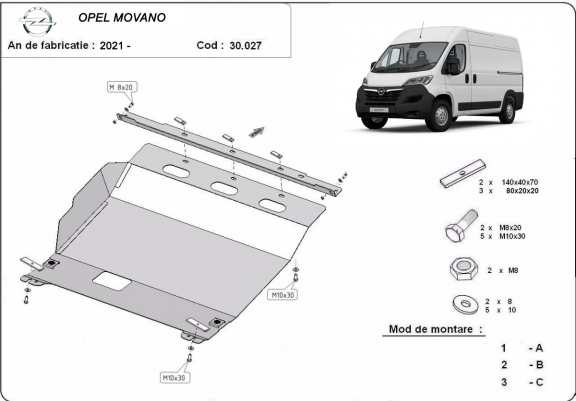 Scut motor metalic Opel Movano