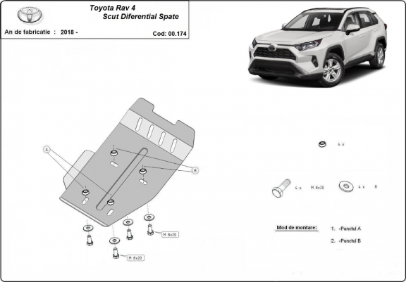 Scut diferențial spate Toyota RAV 4, motorizare 4x4