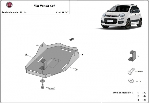 Scut diferențial spate Fiat Panda 4x4