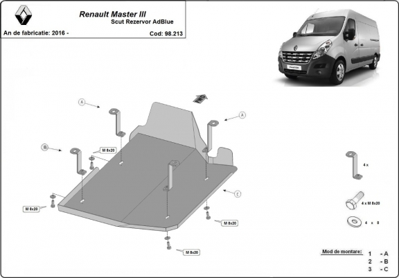 Scut rezervor AdBlue Renault Master 3 - Model 1