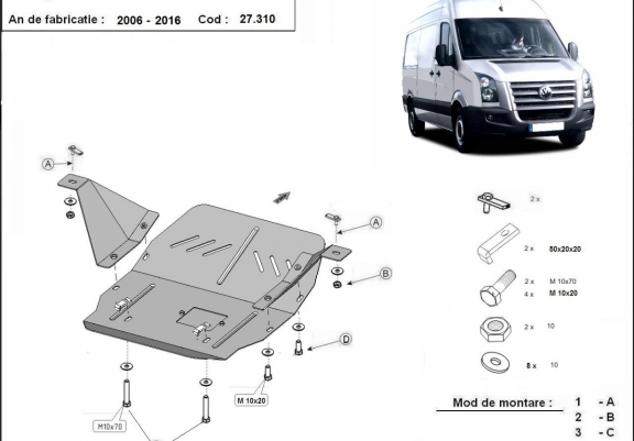 Scut motor metalic Volkswagen Crafter