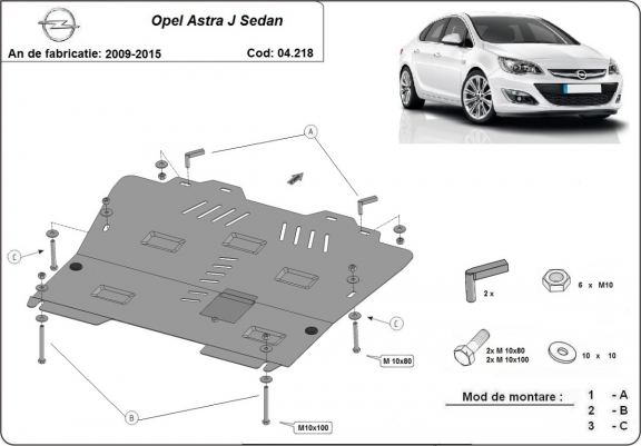 Scut motor metalic Opel Astra J Sedan