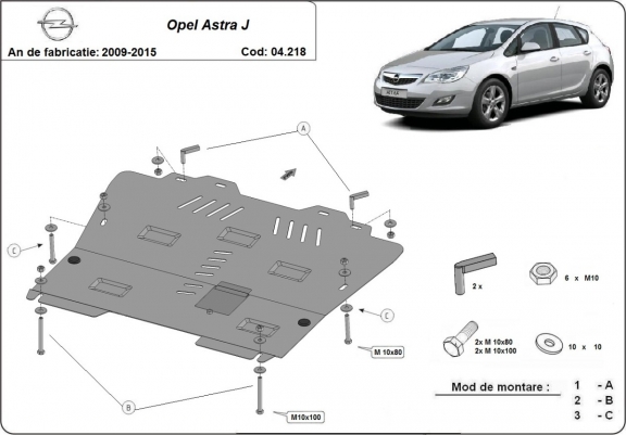 Scut motor metalic Opel Astra J