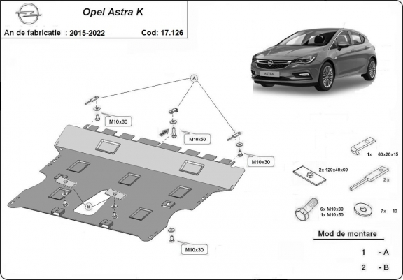 Scut motor metalic Opel Astra K