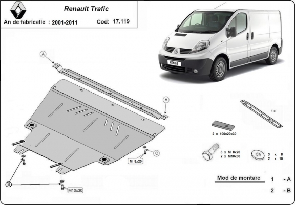 Scut motor metalic Renault Trafic