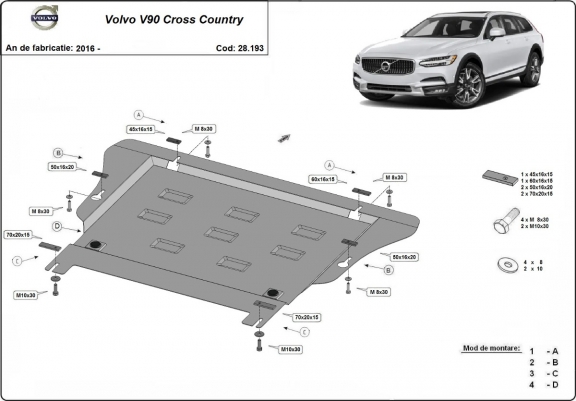 Scut motor metalic Volvo V90 Cross Country