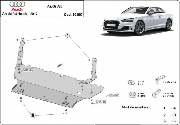 Scut motor metalic Audi A5