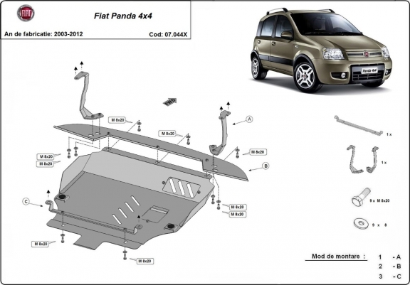 Scut motor metalic Fiat Panda 4x4