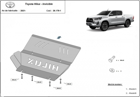 Scut radiator din aluminiu Toyota Hilux Invincible