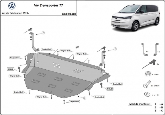 Scut motor metalic Volkswagen Transporter T7