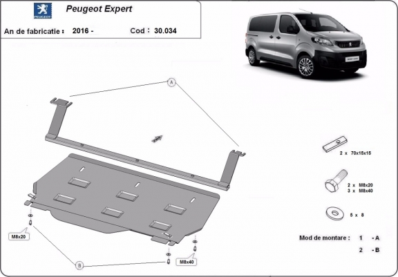 Scut motor metalic Peugeot Expert Autoutilitar