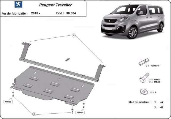 Scut motor metalic Peugeot Traveller Autoutilitar