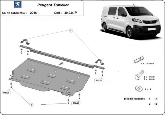 Scut motor metalic Peugeot Traveller