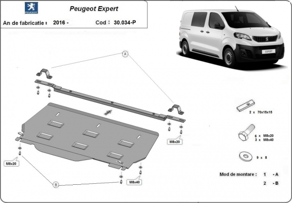 Scut motor metalic Peugeot Expert