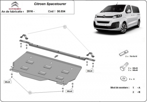 Scut motor metalic Citroen Spacetourer Monovolum
