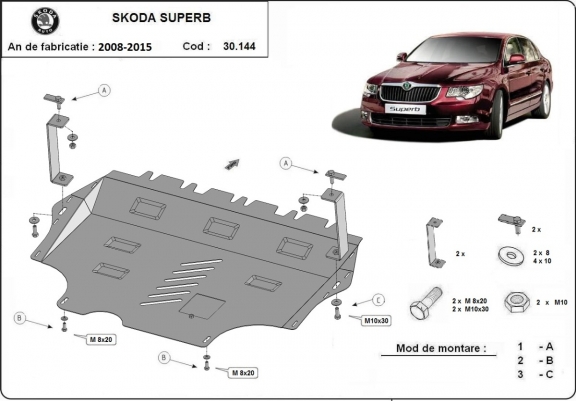 Scut motor metalic Skoda Superb II