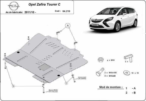 Scut motor metalic Opel Zafira C